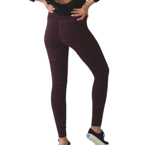 LULULEMON Athletica High Times Cyber Red Grape Bordeaux Drama Legging Pant ~ 6 - Picture 2 of 8